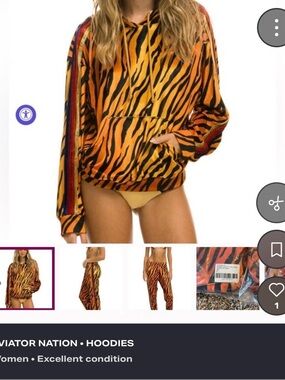 Aviator Nation Orange & Black Tiger-Stripe Pantsuit